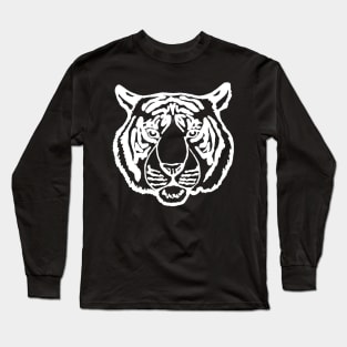 tiger face white Long Sleeve T-Shirt